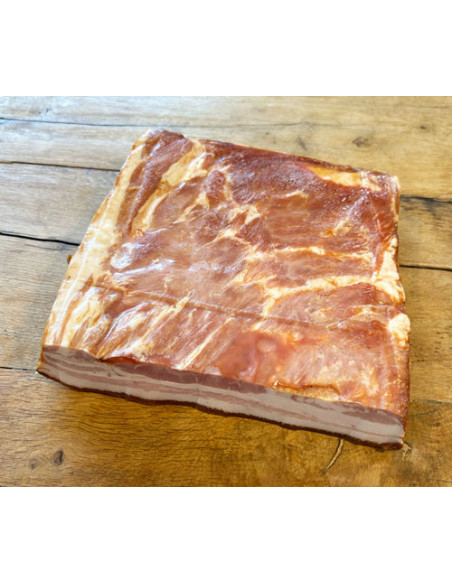 Pancetta, Poitrine de porc cuite et fumée